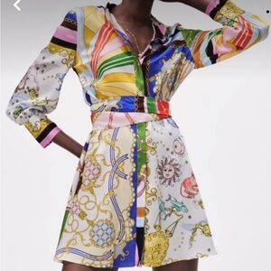 Zara Hermes inspired astrological print dress